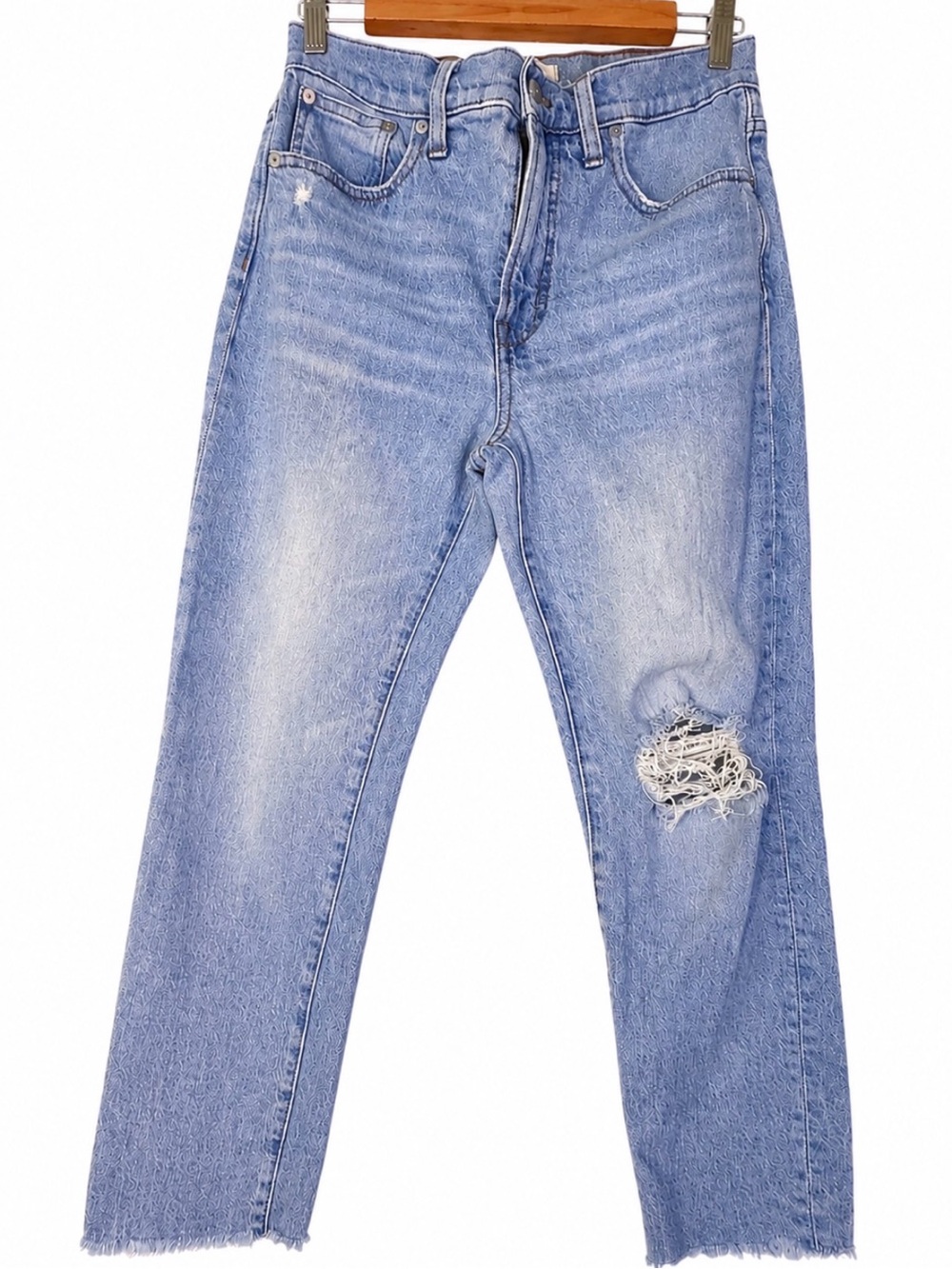 Madewell The Perfect Vintage Jean Sz 27 Light Wash High Rise Straight Distressed